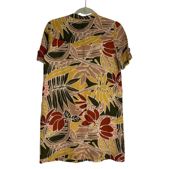 Sezane shift dress tropical leaf print safari casual vacation resort size medium - Picture 6 of 6
